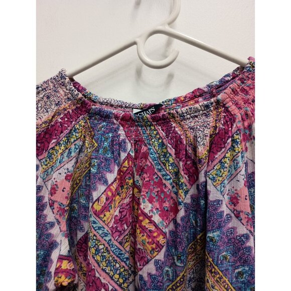 Chaps Multicolor Patterned Blouse - Picture 3 of 11